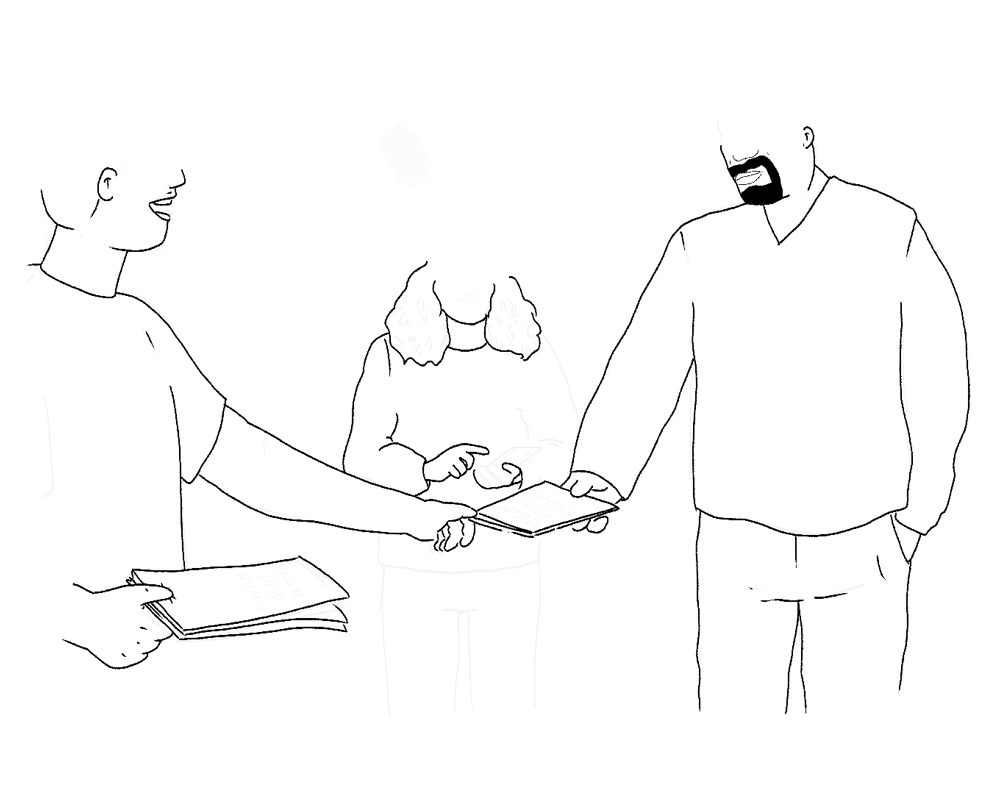 Animated GIF of someone handing out "Know Your Rights" flyers